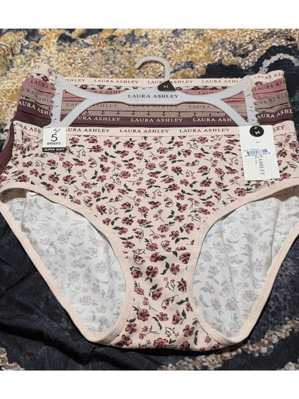 Laura Ashley Pink Floral High-Cut Briefs - 5-Pack